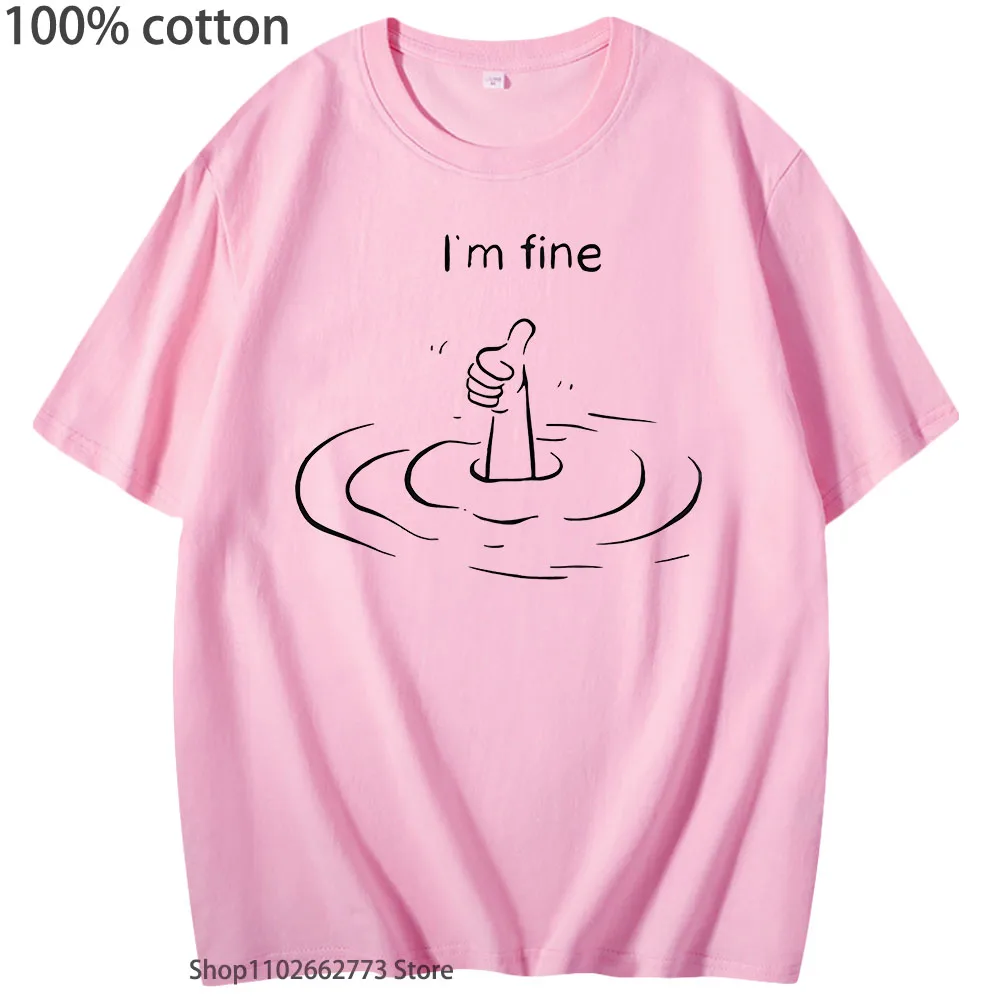 T'm Fine Print T-Shirts 100% Baumwolle Kleidung Sommer Kurzarm T-shirts Männer Frauen Casual Y2k Top High Street Streetwear Männliche hemd