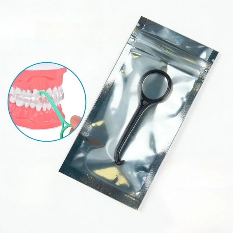

140PCS Dental Orthodontic Invisible Braces Remover Plastic Hook Disposable Orthodontic Aligner Remove Hook Aluminum foil bag