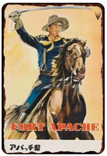 Fort Apache Japanese Movie Poster  All Metal Tin Sign  8 x 12