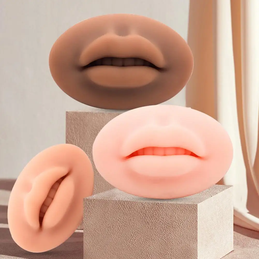 High Simulation Lip 3D Reusable elastic Smooth Bottom Tattoo Practice Silicone Lip Mold for Beginner Training