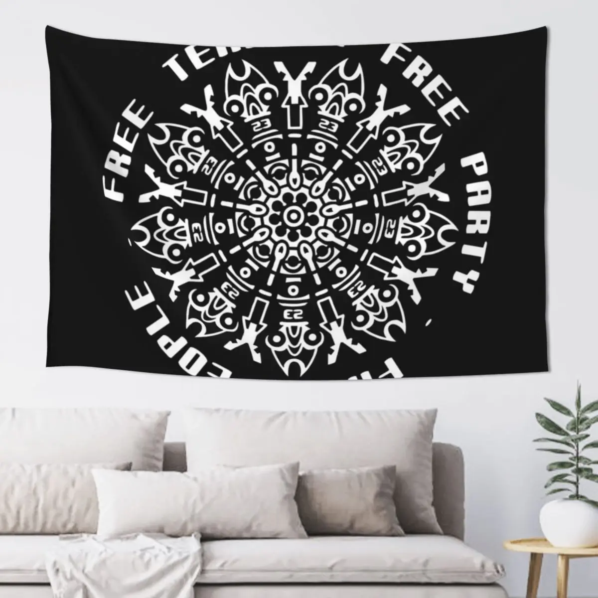 23FT001 - Tekno 23 free people free tekno free party Tapestry House Decoration Room Ornaments Tapestry