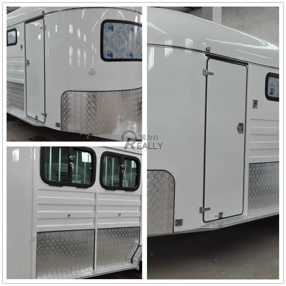 Remolque de carga angular de 3 caballos para transporte de caballos, camión de caballos de lujo en Australia