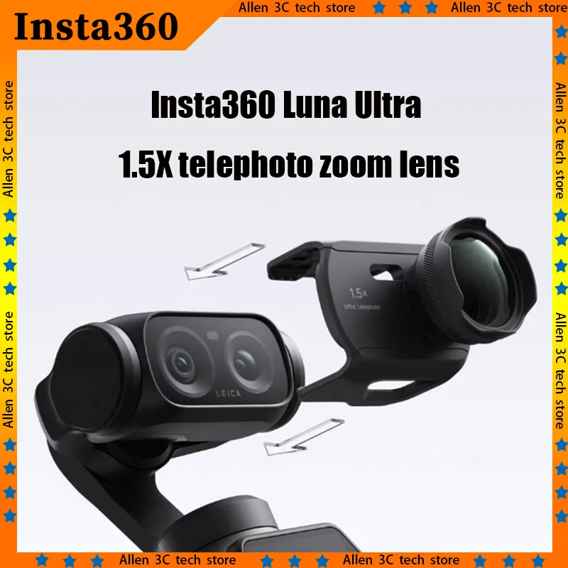 For Insta360 Luna Ultra 1.5X Ultra Telephoto Lens Portable Magnetic Camera Lens For Action Gimbal Camera Shooting Accessory