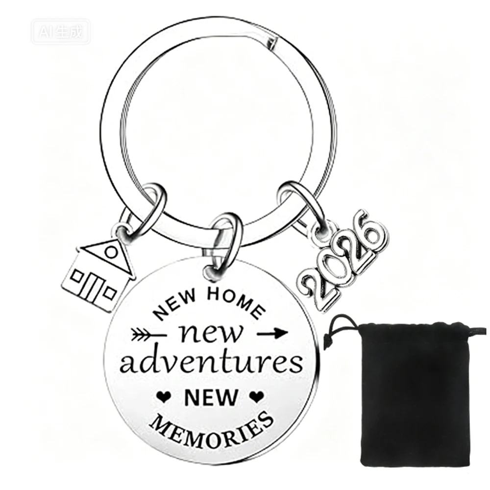 2026 House Warming Gifts New Home Housewarming Keychain New House Gift for Homeowner Friends Family Neighbor News Homes Keychain
