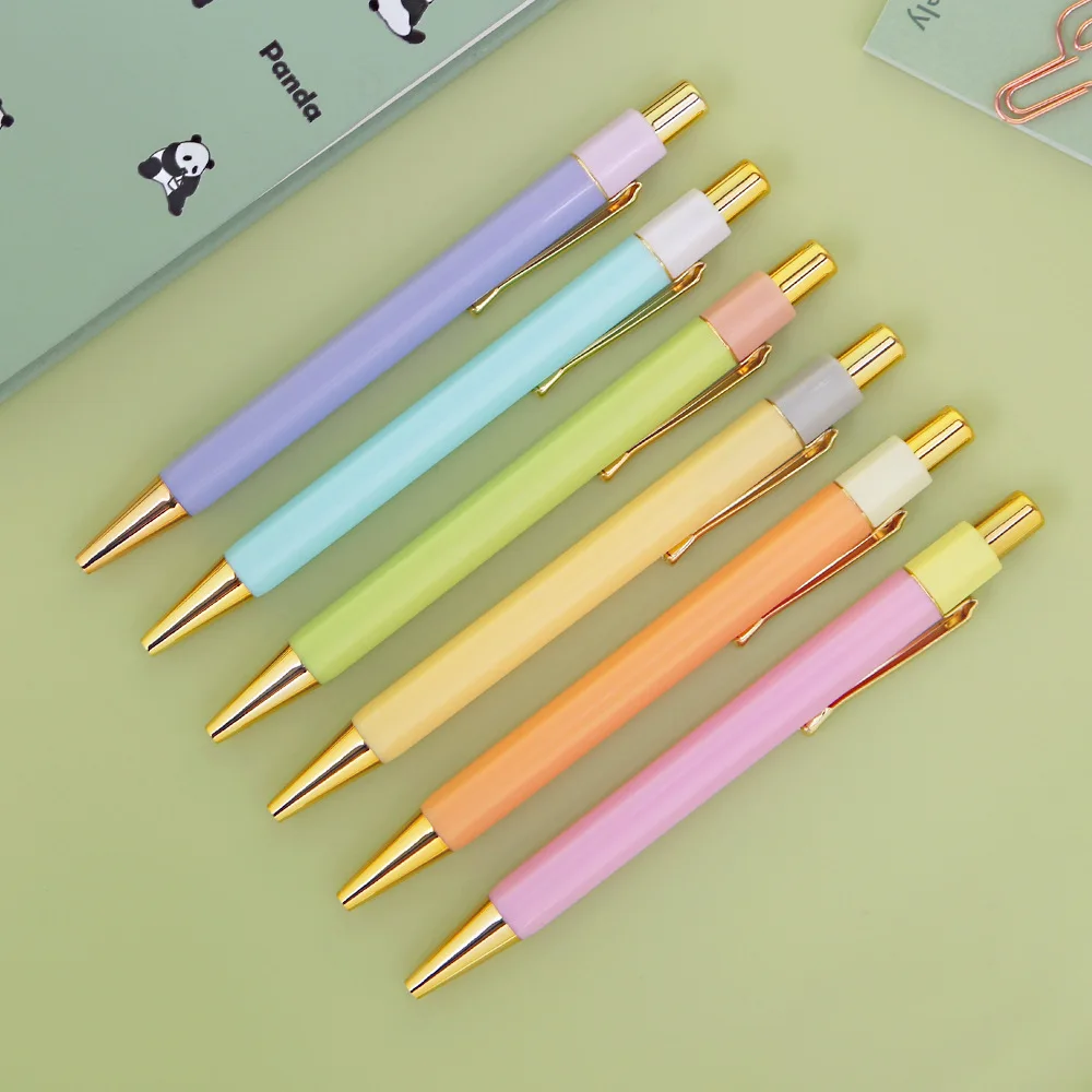 40pcs Elegant Macaroon Color Mixing Ballpoint Pens Pretty School Stationery Office Accessories Girl's Study Items Cute Things