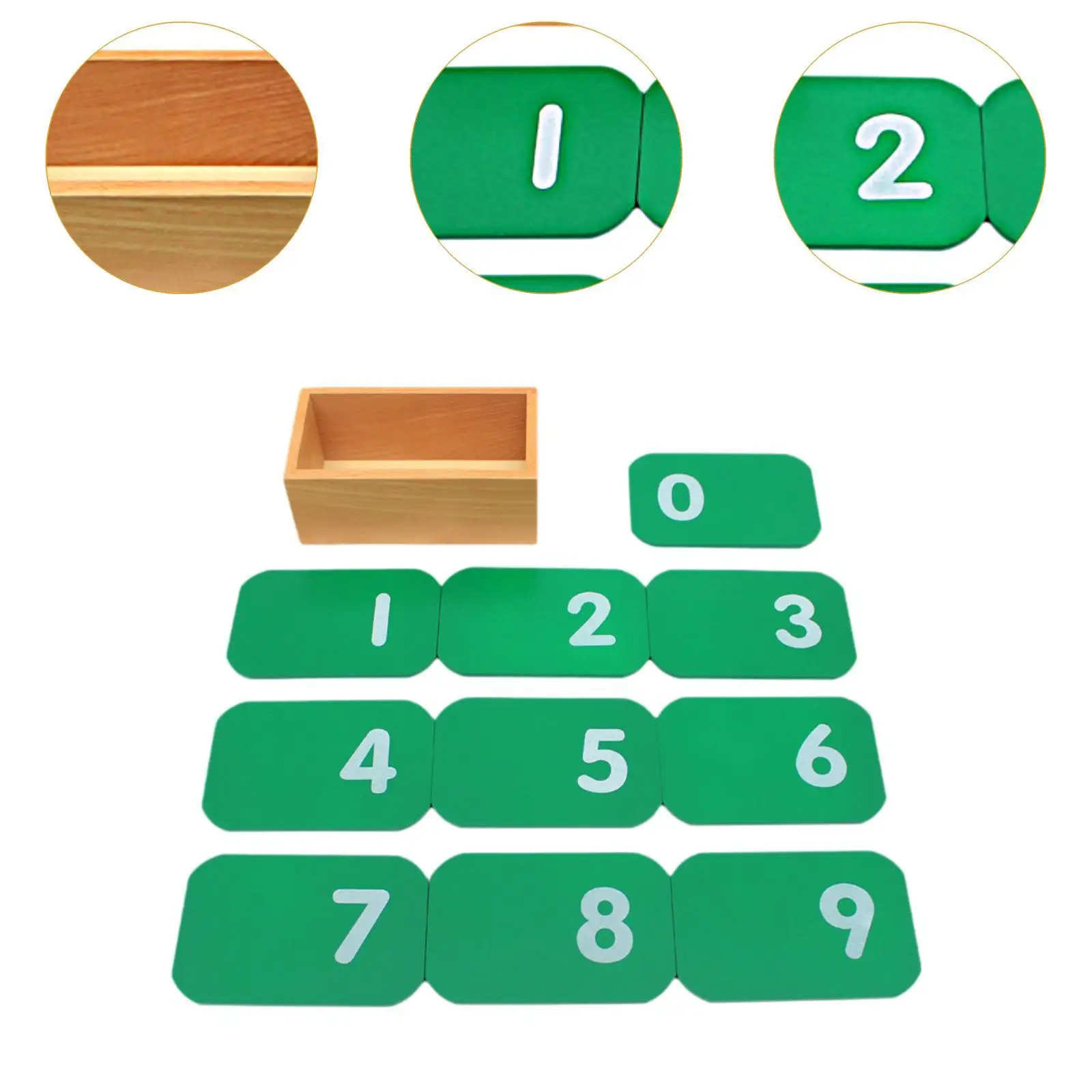 Cartes numérotées en bois Montessori pour enfants, jouet d'apprentissage, coordination œil-main, boîte 0-9, enfants de 3 à 4 ans