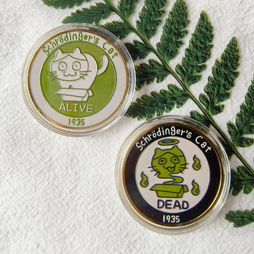 Regalo táctico: Moneda conmemorativa del gato Schrodinger - imagen 4