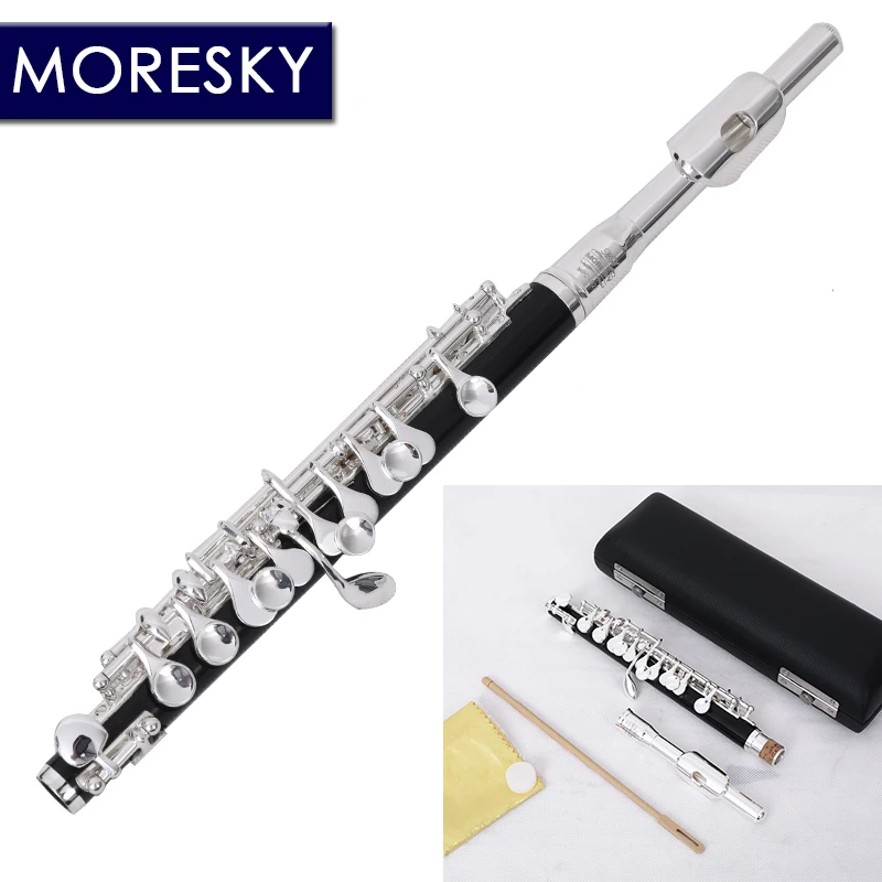 MORESKY  Piccolo C Key Cupronickel Half-size Flute Silver Plated Body Material  ABS Resin MPC-821  4.23