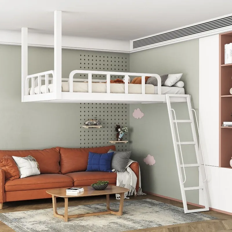 Hanging single upper and lower bunk hammock, elevated bed single suspended bed, double upper and lower bed hammock indoor