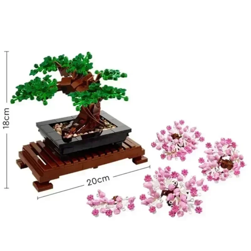 Bonsai-Baum, Blumenstrauß, ewiger 3D-Baustein, Ziegel-Set, Modell, Heimdekoration, Pflanze im Topf, kompatibel mit 10281, Spielzeug, Geschenke