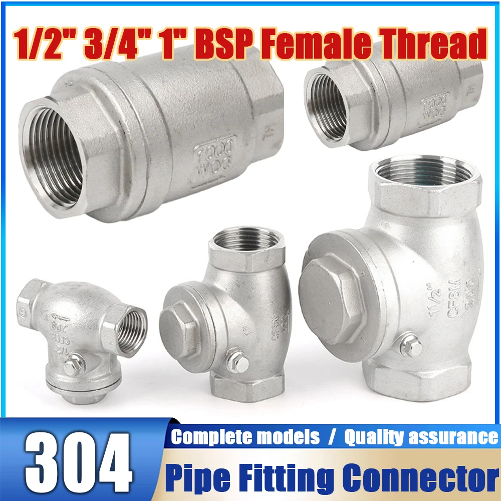 

Обратный клапан из нержавеющей стали 304 H14W-16P горизонтальный/вертикальный с внутренней резьбой DN15 DN20 DN25 (1/2", 3/4", 1")