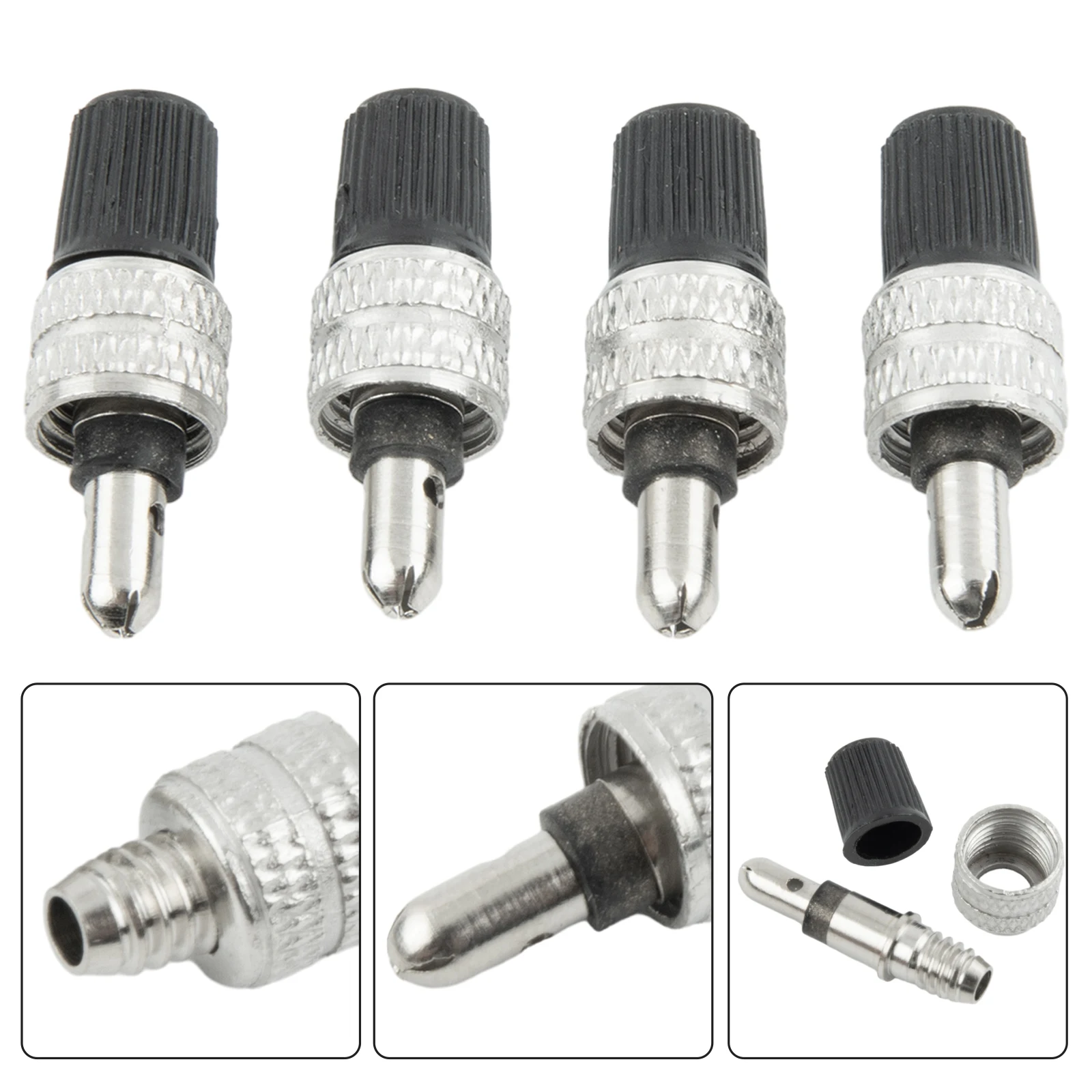 4 Pcs Bicycle Tube Valve Bike Replacement 4 Pcs Bicycle Tube Valve Bike Replacement Valve Cover Dustproof Car Accessories Parts