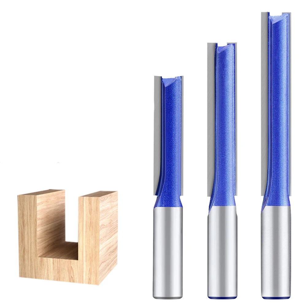 

1/3pcs 12mm Round Shank Extra Long Straight Router Bit Set CNC Woodworki Clean Bits Straight End Mill Trimmer Cutting Tools
