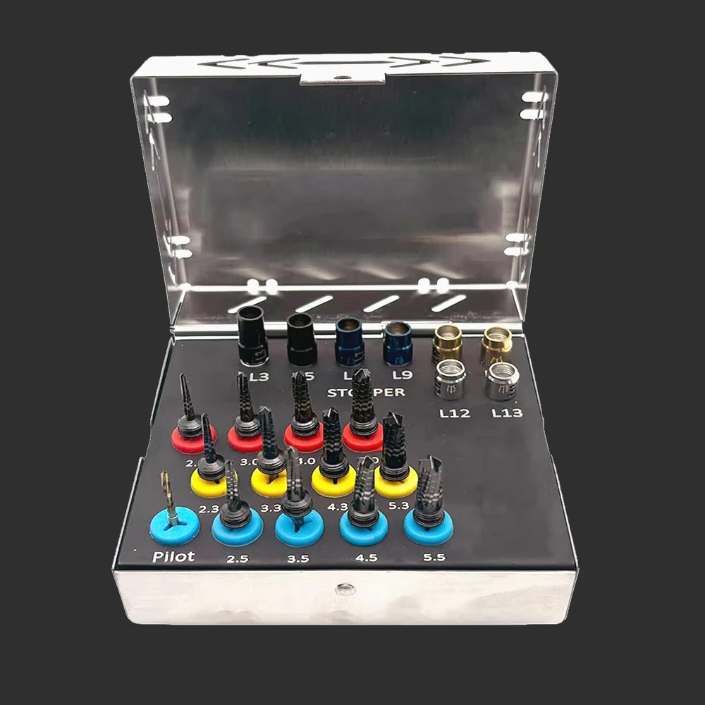 Bone Cutter Kit, Implanting System with Caps, Black Surgical Tools, 21 inches