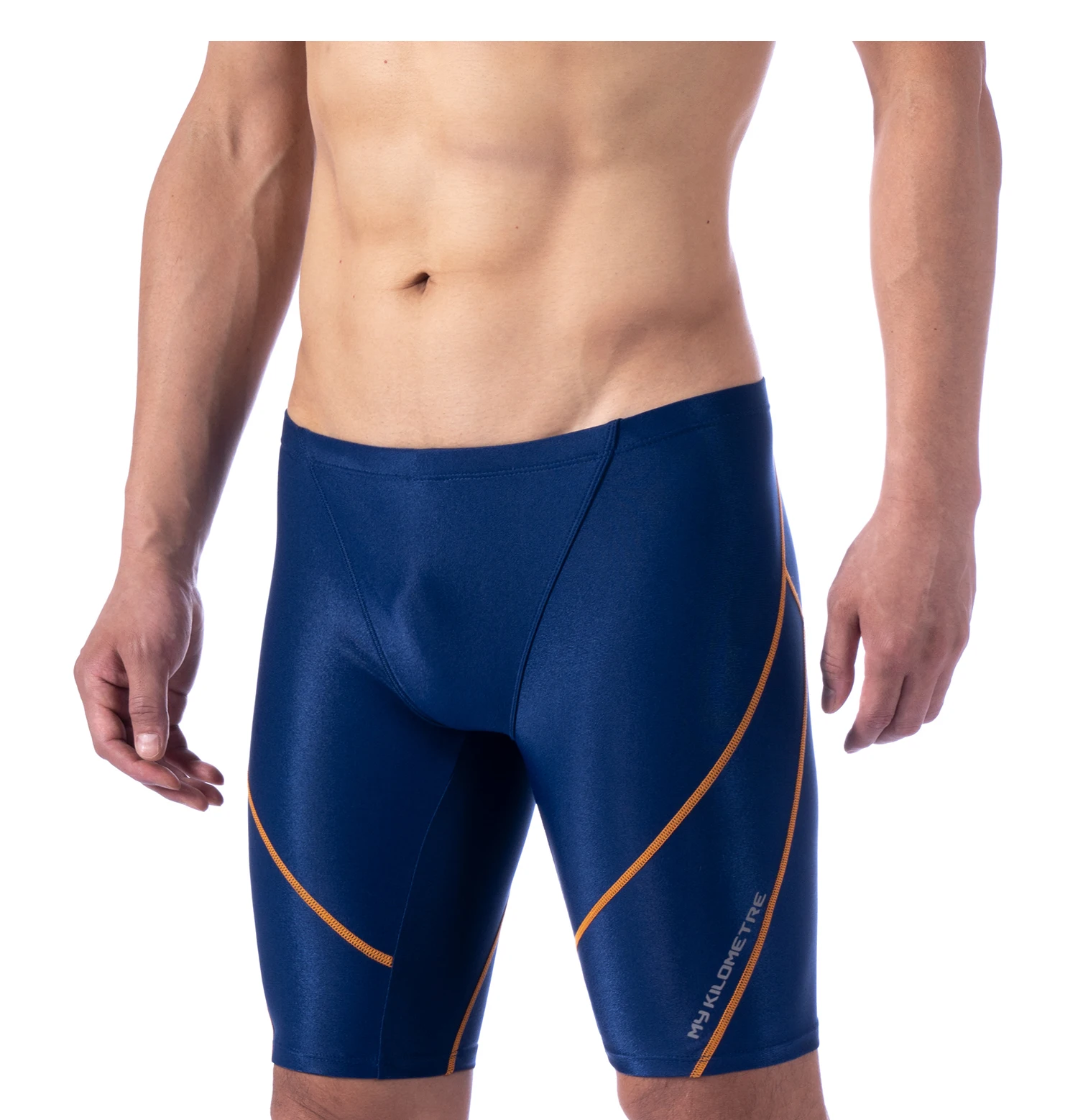 MY KILOMETER Professioneller Herren-Renn-Badeanzug, Störsender, PBT, langlebige, schnell trocknende Badehose für Trainings- und Wettkampf – Detail 8