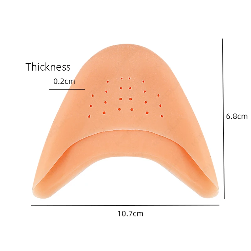 منصات نقطة الرقص هلام السيليكون لرقص الباليه حامي طرف القدم مع ثقب الهواء تنفس وحيد امتصاص الصدمات إدراج #6
