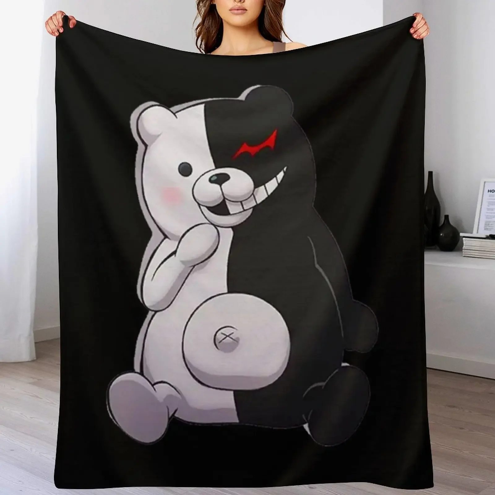 

Monokuma and Monomi Sticker Throw Blanket decorative Beautifuls Luxury St manga Blankets