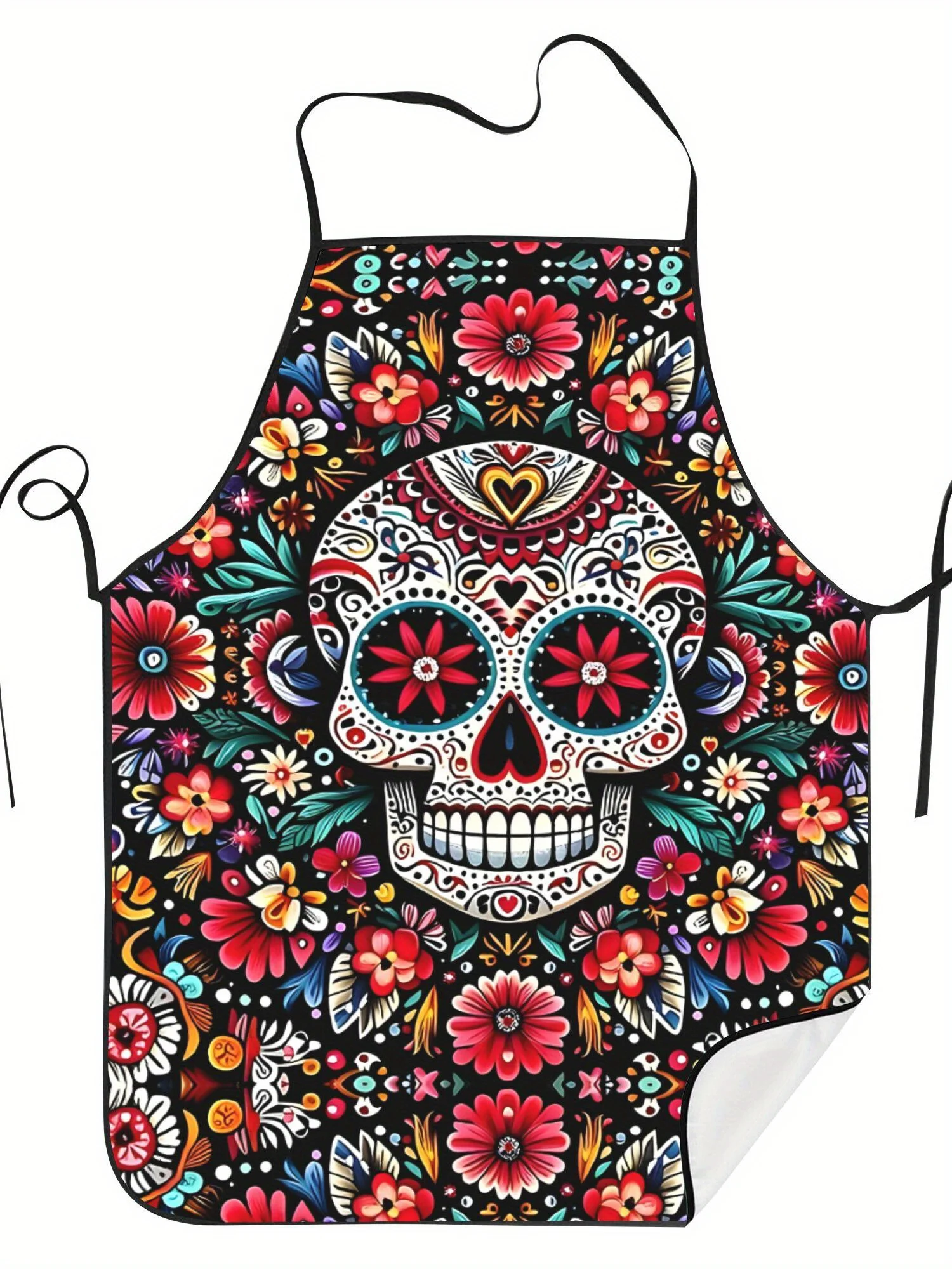 Humorous Mexican Sugar Skull Design Cooking Apron for Chefs Restaurants Kitchen BBQ Catering Universal Apron
