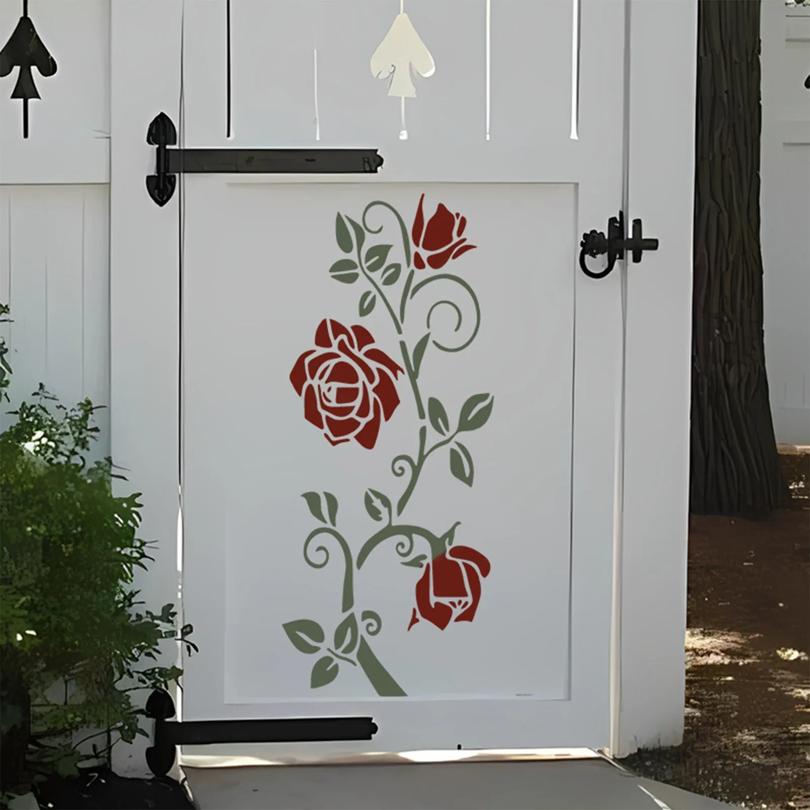 

Garden Fence DIY Craft Butterfly Flowers Stencils DIY Decor Giant Reusable Floral Stencil For Wall Painting Scrapbooking Album