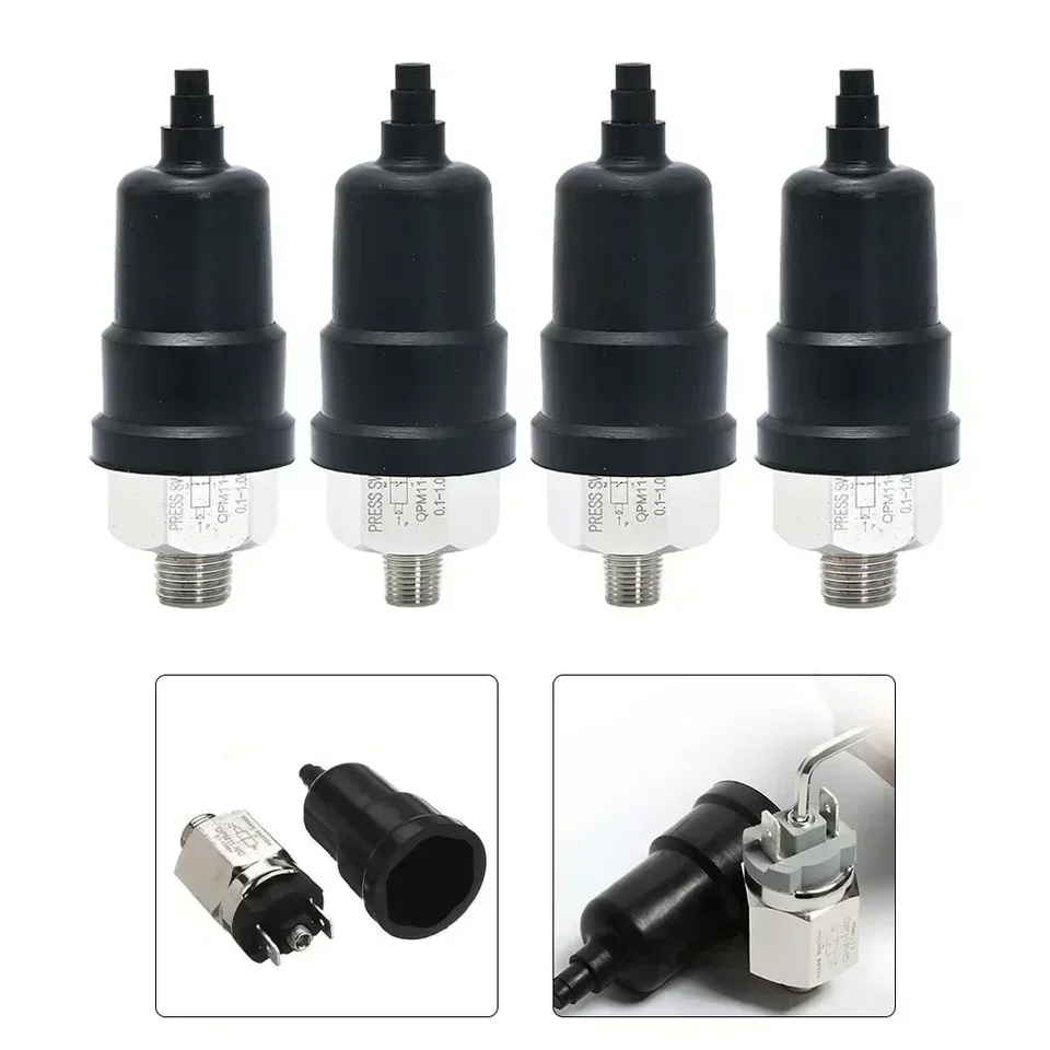 Pneumatic Adjustable Pressure Switch QPM11-NC - Normally Closed Vacuum Switch, G1/4" Port, AC220V/48V, 0.1~1.0MPa