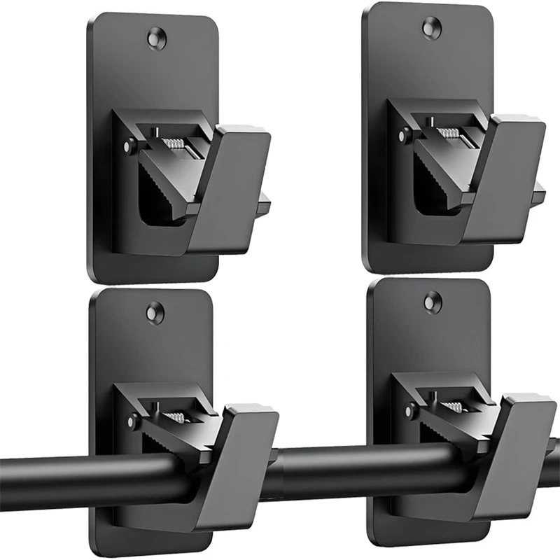 1/2pair Non Drilling Adhesive Curtain Rod Bracket, Curtain Fixing Clip, with Adhesive Backing Capable of Bearing Up To 30 Pounds