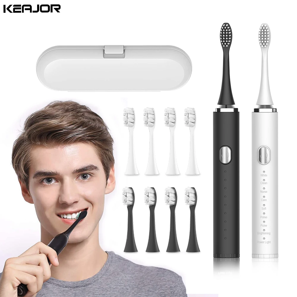 Electric Toothbrush Sonic Vibration Tooth Brushes For Teeth Whitening Oral Care Cleaner USB Rechargeable Toothbrush for Adult