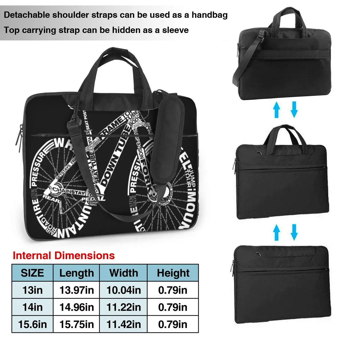 Laptop Bag Mountain Bike Cycling Notebook Pouch Bicycle Amazing 13 14 15 Funny Protective Computer Bag For Macbook Air HP Huawei