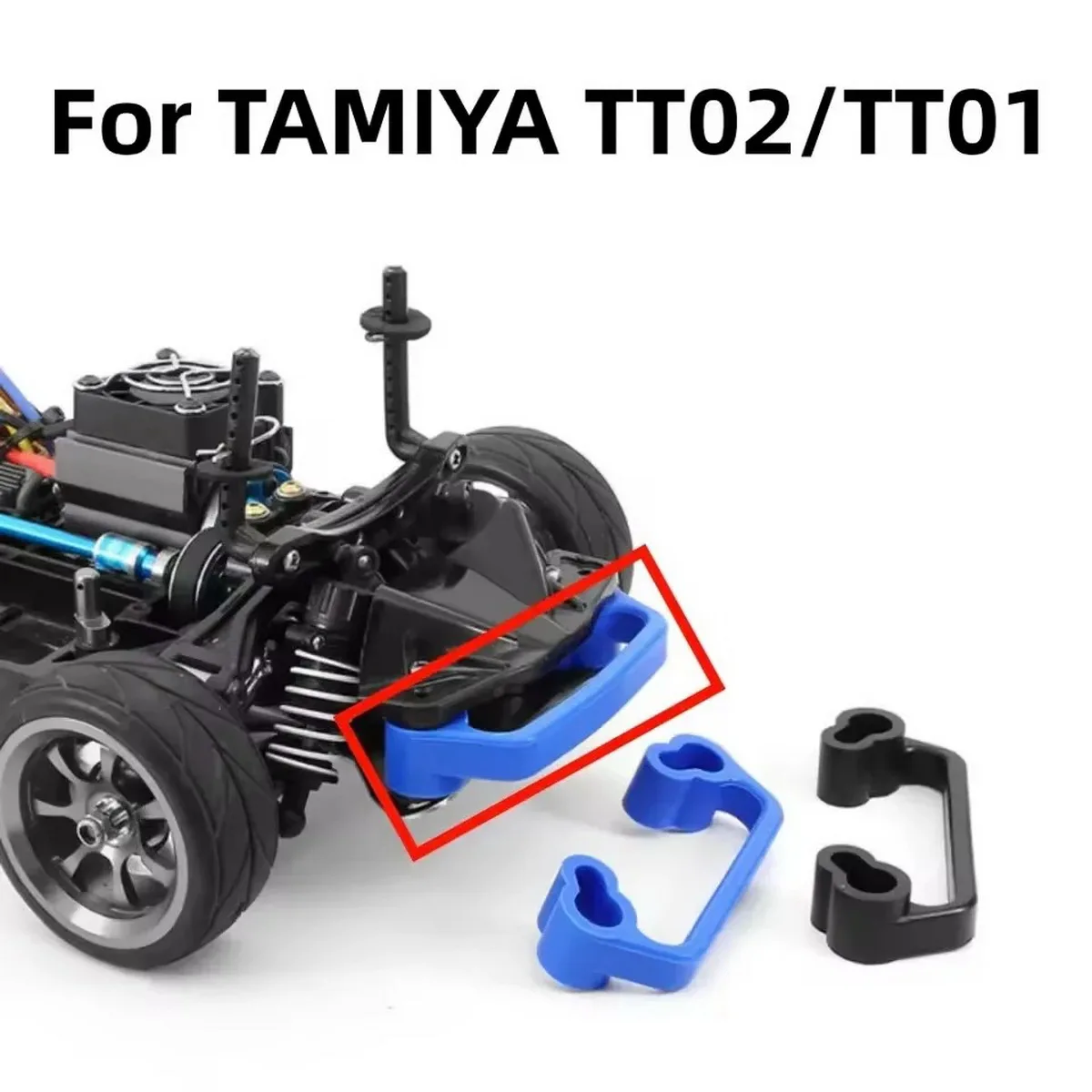 Soft Silicone Rear Bumper Chassis Handle for Tamiya TT-01 TT-02 1/10 RC Car Upgrade Replacement Spare Part Black