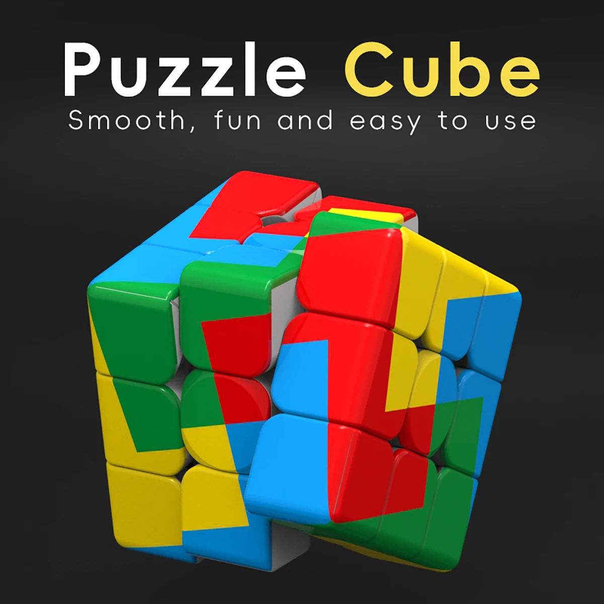 المكعب السحري 3x3x3 سريع تويست الأشعة فوق البنفسجية المطبوعة أربعة ألوان طاحونة الإجهاد تخفيف لغز لعبة المهنية لعبة أطفال هدية