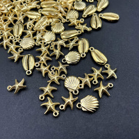 50pcs Starfish Conch Charm Gold Plated CCB Charms Pendant DIY Earring Necklace Bracelet Accessories for Jewelry Making Findings