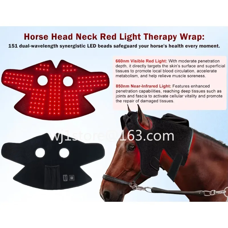 Horse LED red light treatment headgear 151 LED lights 3 chips 660nm 850nm pain relief device, treatment headgear