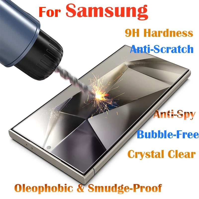 

For Samsung S25/S24 9H Hardness Tempered Glass Screen Protector, Anti-Spy Privacy, HD Clear, Easy Installation