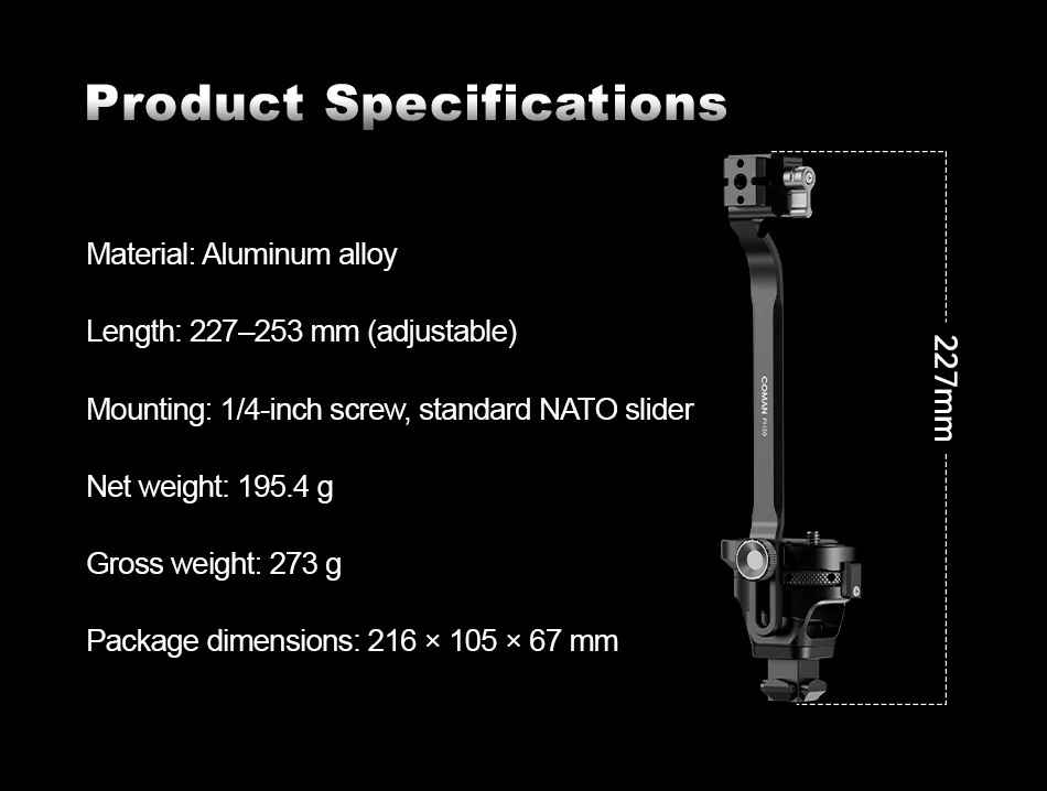 COMAN PH50 DJI Gimbal-Verstärkungsstabilisator Sicherheitsverbindungsset für DJI RS3 Pro RS4 Pro RS5 Stativ Einbeinstativ Zubehör – Detail 11