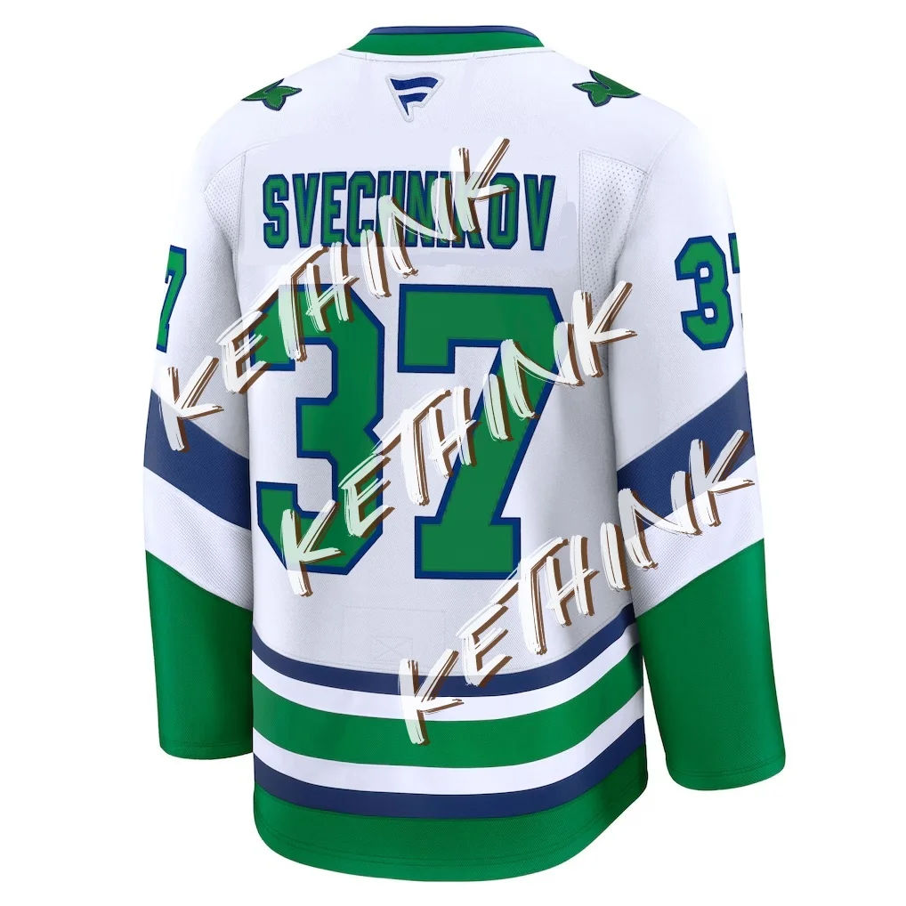 

Men's Spring Autumn Carolina Hurricane Hockey Jersey Classic Long Sleeve T-shirt Casual Round Neck Printed Elastic Tops Suitable