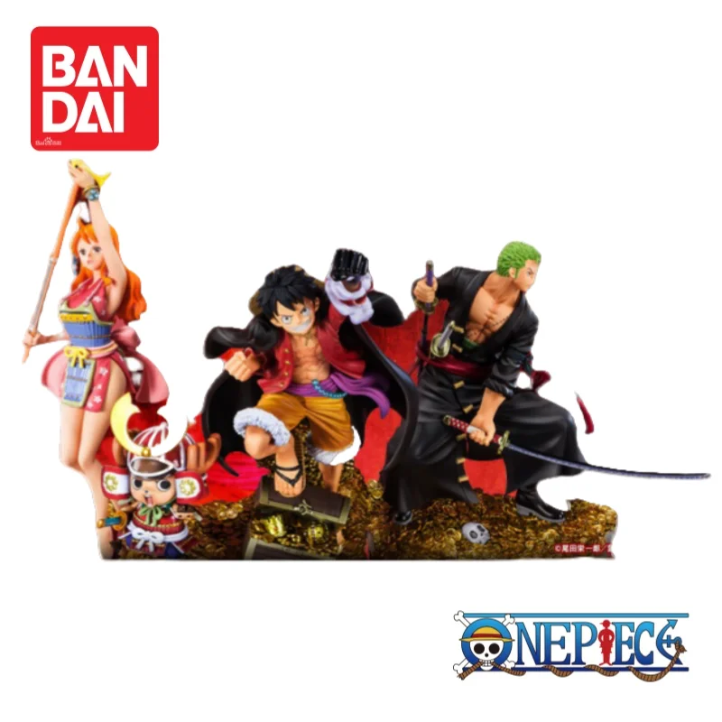 

In Stock Original Bandai One Piece Monkey D Luffy and Roronoa Zoro and Nami Figurine Model Anime Merchandise Action Figure
