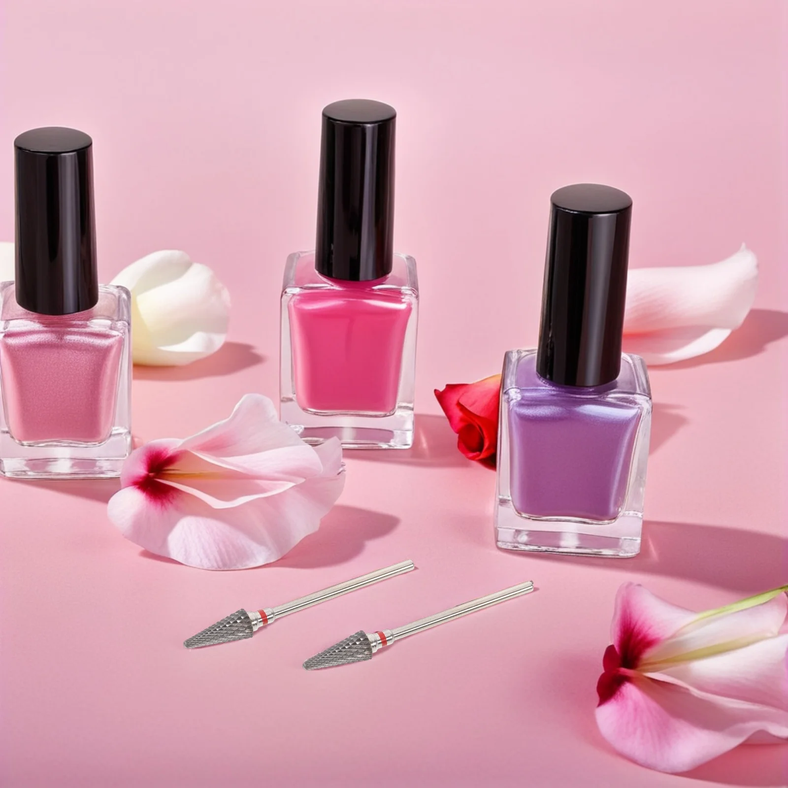 Conjunto de brocas para unhas de carboneto, forma de guarda-chuva, removedor de cutícula, polimento preciso de manicure, grão médio, brocas para polimento de unhas