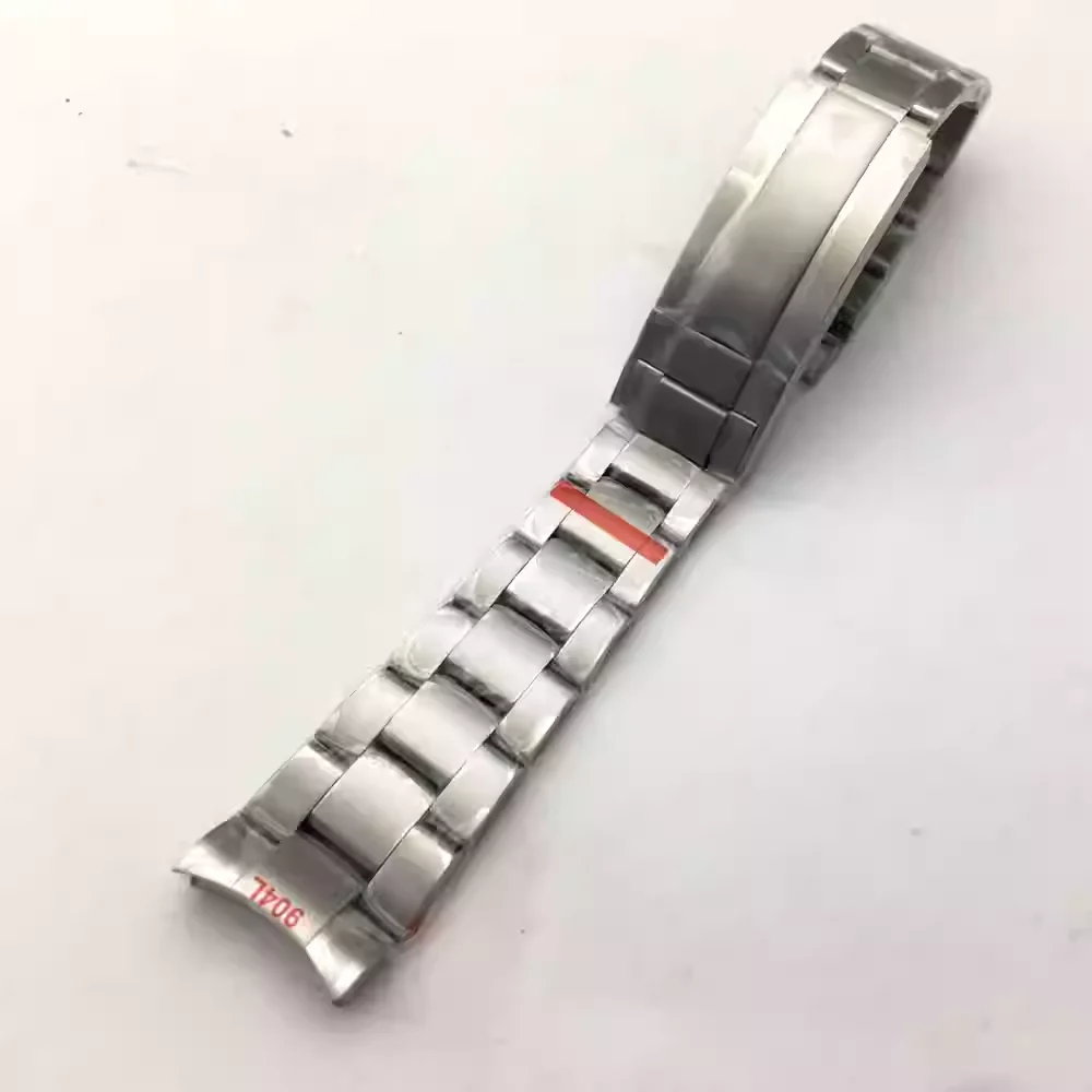20mm 316L Stainless Steel Micro Adjustable Watch Band, Solid SUB Style Diver Bracelet with Foldover Clasp, Brushed Finish