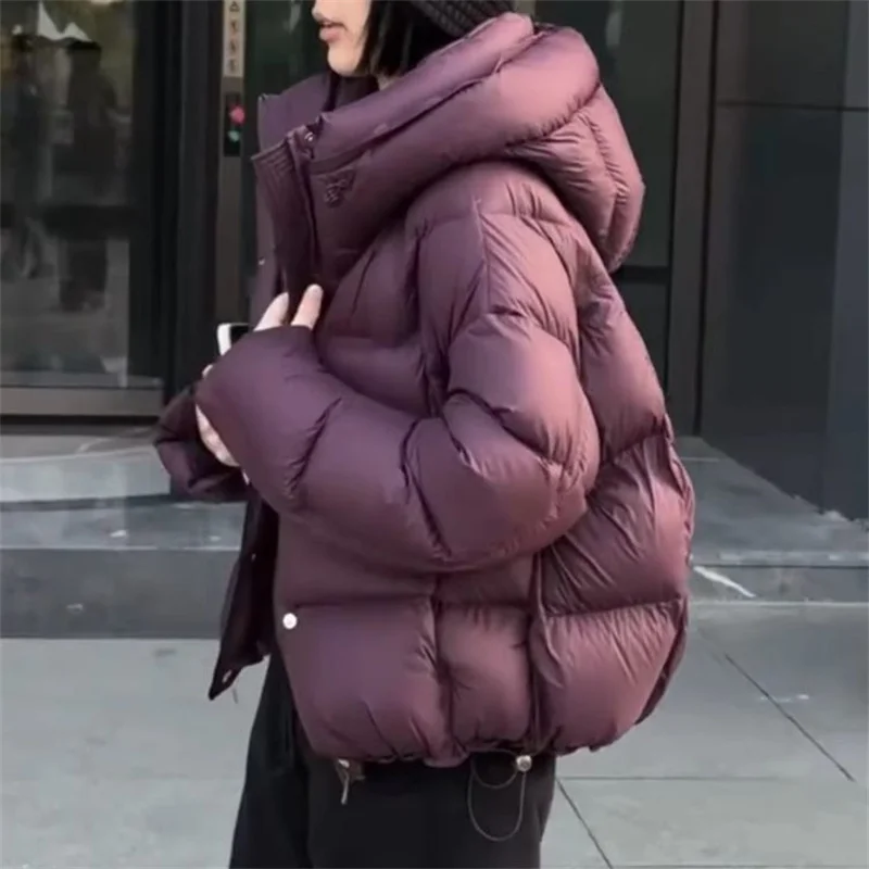Winter Hooded Cotton Jacket Women Coat 2026 New Fashion Loose Puff Thick Casual Warm Cold Proof Short Parker Overcoat Outwear