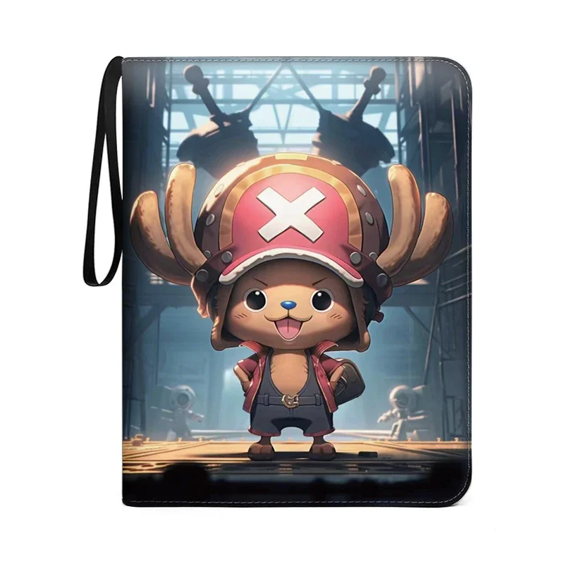 Luffy Zoro-Juego de cartas de One Piece para niños, carpeta de tarjetas de cuero PU con cremallera, colección de juegos, regalo, 9 bolsillos,