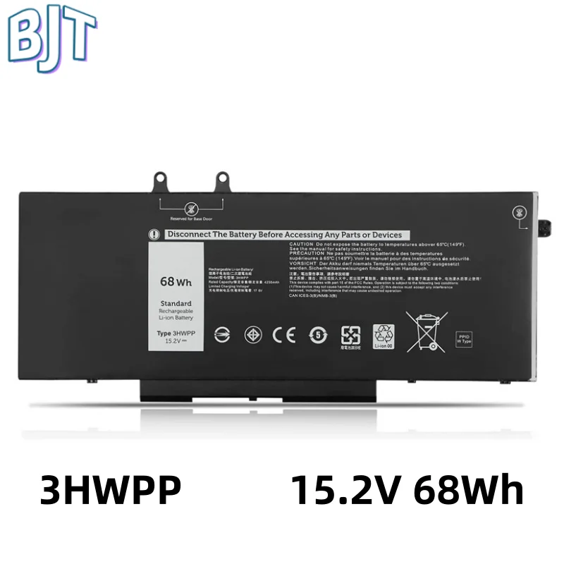 New Laptop Battery 3HWPP For Dell Latitude 5401 5501 5511 Precision 3541 3551 7500 7706 2-IN-1 P80F003 P98G003 15.2V 68Wh