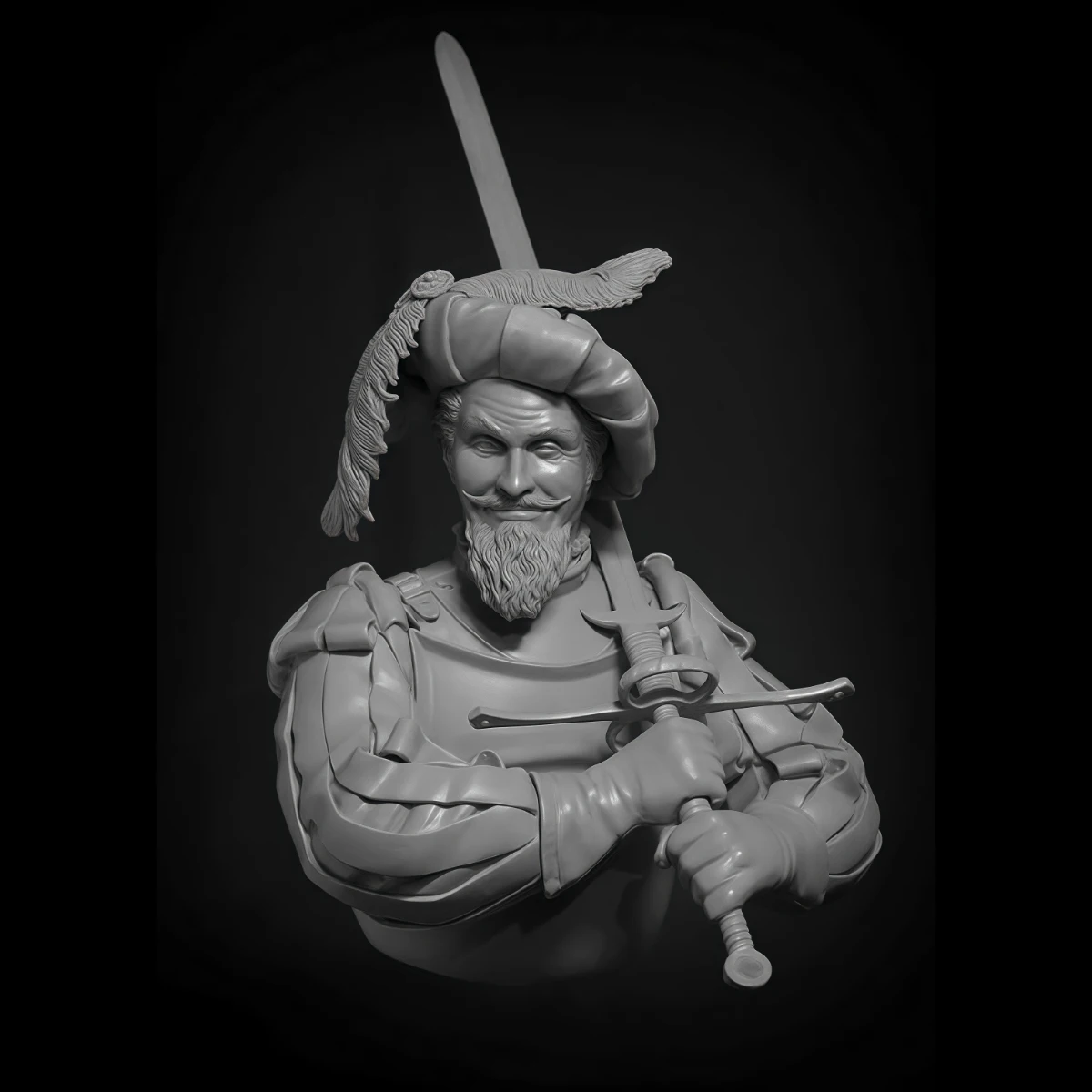 1/10 scale resin unpainted model kit, military theme, bust of a mercenary archer, unassembled and unpainted GK