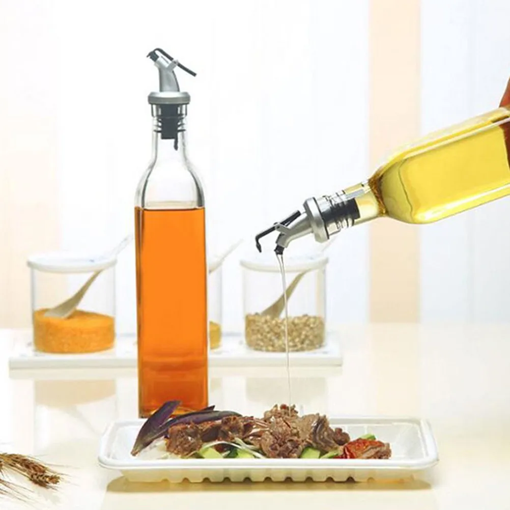 

4Pcs Kitchen Seasoning Glass Bottles 250ml Multipurpose Oil Storage Can Vinegar Cruet Leakproof Dispenser for Cooking Liquor