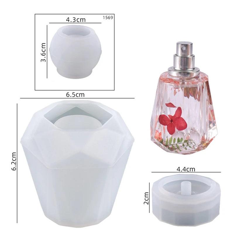 แม่พิมพ์ซิลิโคนสำหรับยางซิลิโคนขวดน้ำหอมพร้อมหัวฉีดสเปรย์10ชิ้น1ชุด