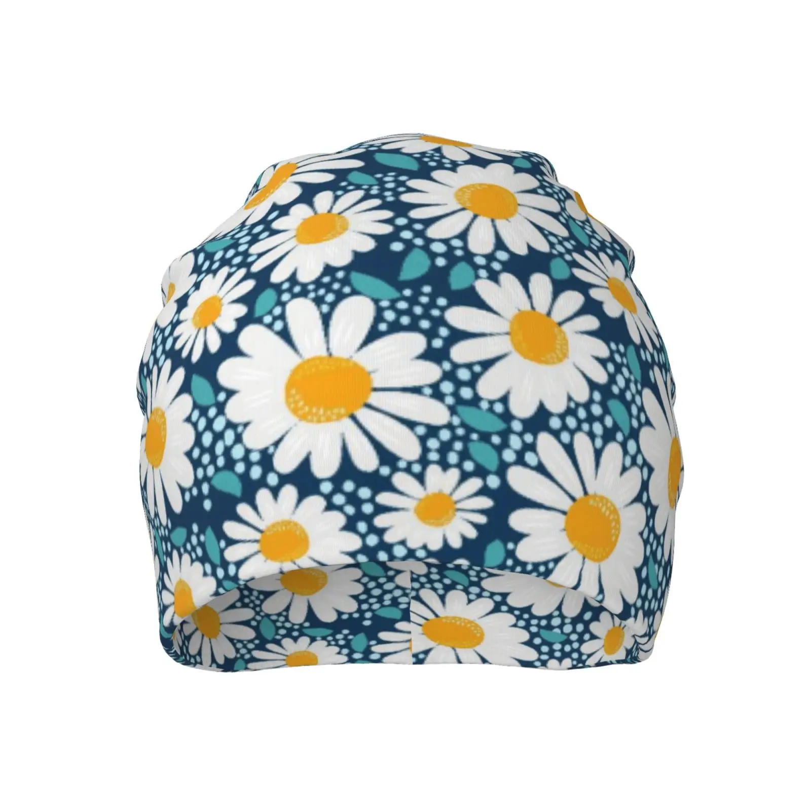 Daisy Flower Warm Soft Knitted Hat Hip Hop Lightweight Casual Hat Type Loose Chemotherapy Hat Cancer Patient Headwear Gift