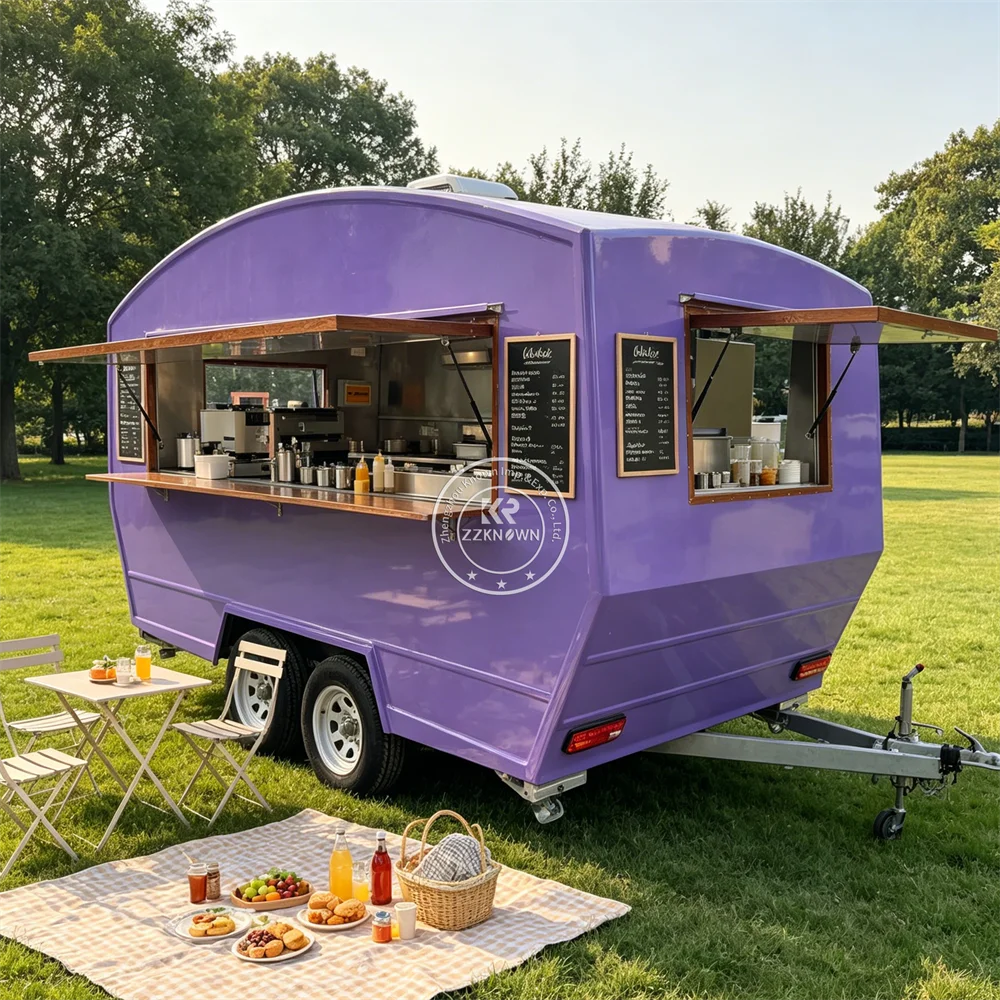 Custom Food Trailer Mobile Coffee Catering Trailer Mobile Burger Donut Popcorn Ice Cream Cart Food Truck Fully Equipped