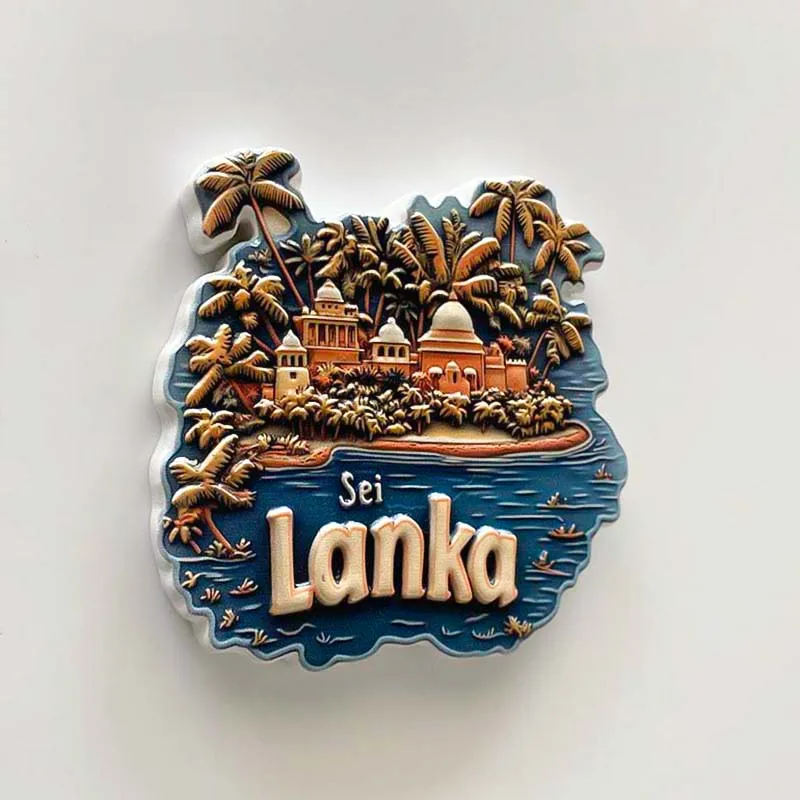هدايا تذكارية سياحية لجزيرة سريلانكا، ومباني المدينة، وثلاجات مجسمة ثلاثية الأبعاد، ومغناطيس، وأدوات تزيين المنزل، والحرف اليدوية