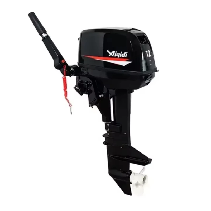 12HP 2 Stroke Outboard Boat Engine for Boat 169cc Drainage Capacity Gasoline Outboard Motor Manual Start Tiller Control