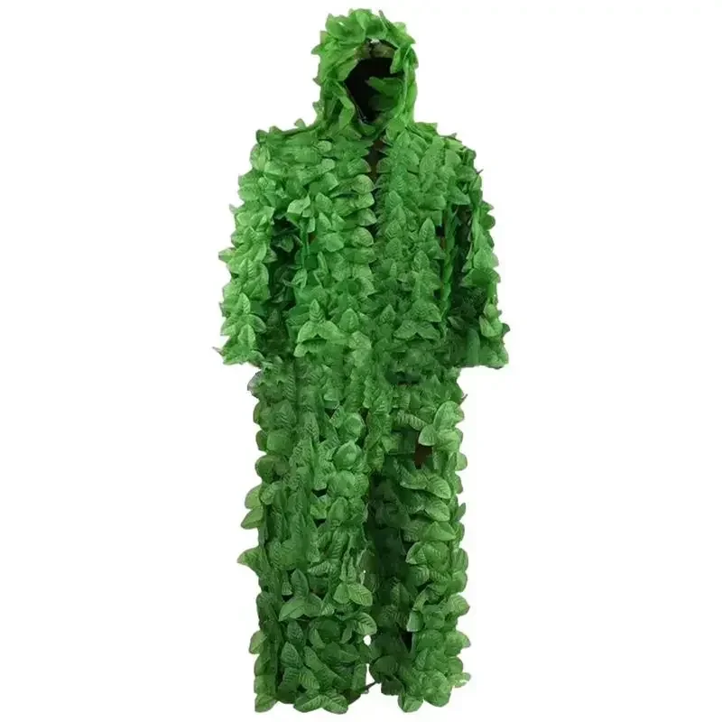 Men Women Outdoor 3D Ghillie Suit Camouflage Clothes Jungle Suit CS Training Leaves Clothing Hunting Suit Pants Hooded Jacket