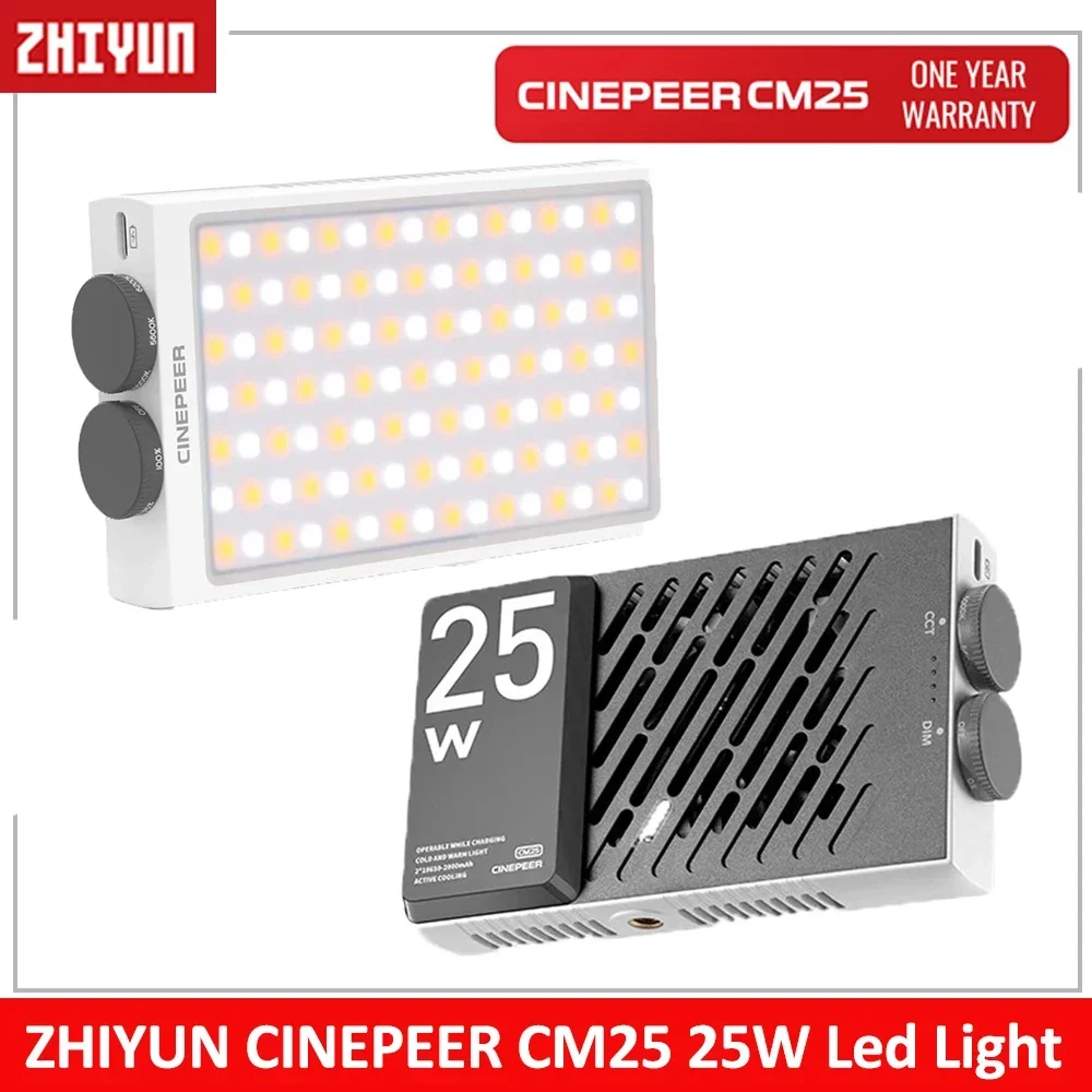 

ZHIYUN CINEPEER CM25 25W LED Video Light Handheld Pocket Portable Photography Light Fill Light for Youtub TikTok Video Vlogging