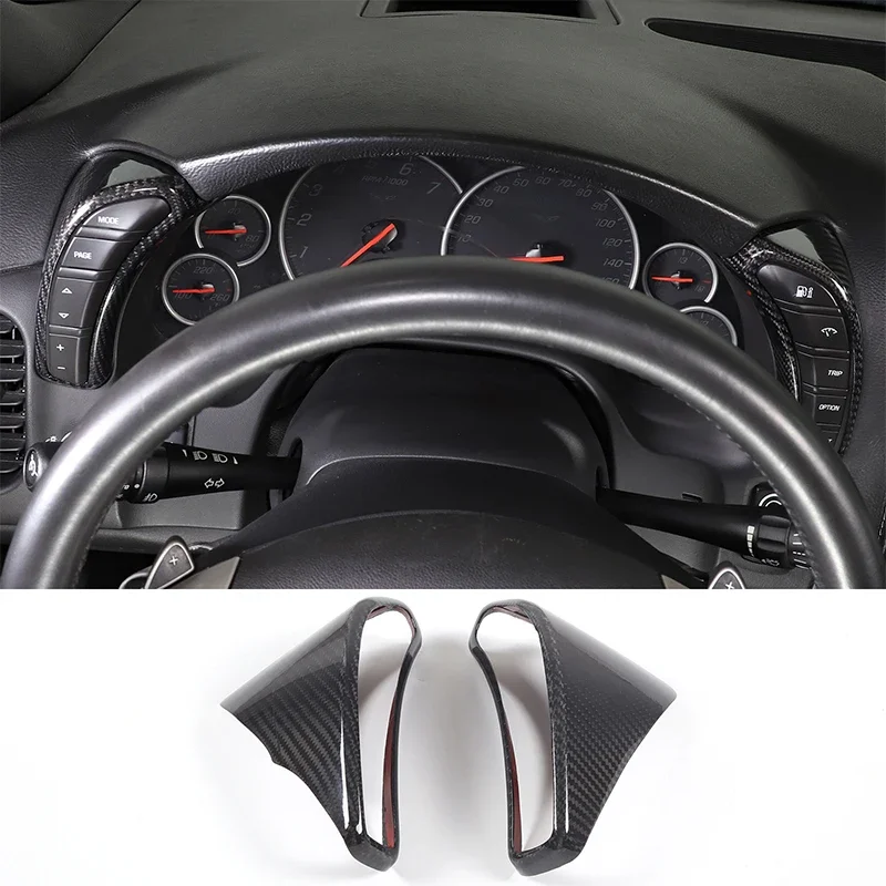 For Chevrolet Corvette C6 2005-2013 Car Dashboard Adjustment Button Trim Frame Sticker Real Carbon Fiber Interior Accessories